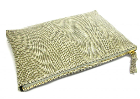 Grey-White Snake Sofia Clutch