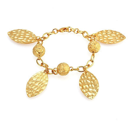 Gold Leaf and Ball Bracelet