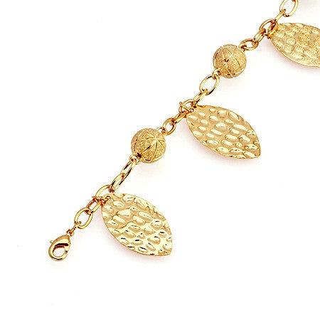 Gold Leaf and Ball Bracelet