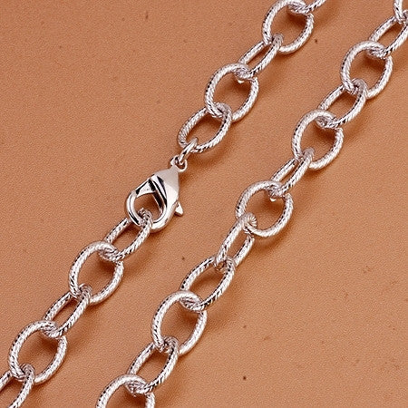 Silver Lined Ovals Necklace