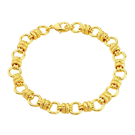 Gold Alternate Circles Bracelet