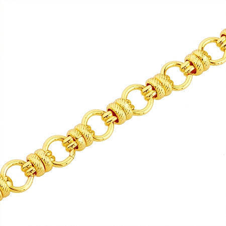 Gold Alternate Circles Bracelet