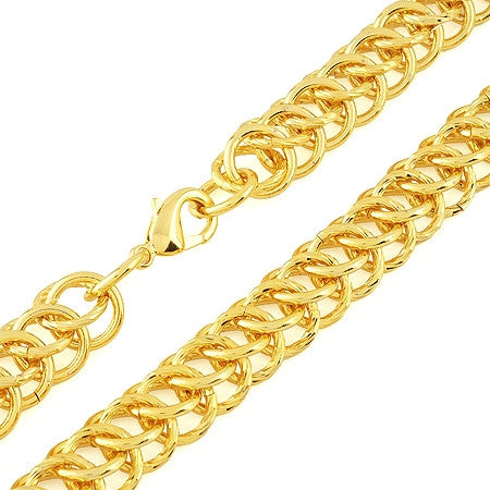 Gold Circle Interlink Necklace