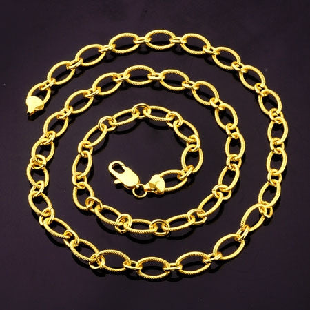 Gold Oval Links Necklace