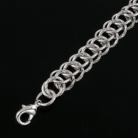 Silver Circle Interlink Bracelet