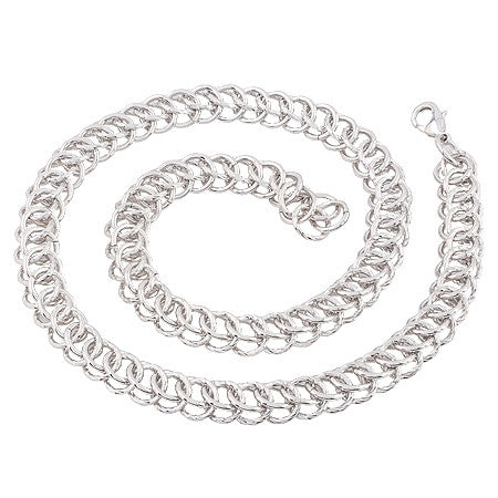 Silver Circle Interlink Necklace