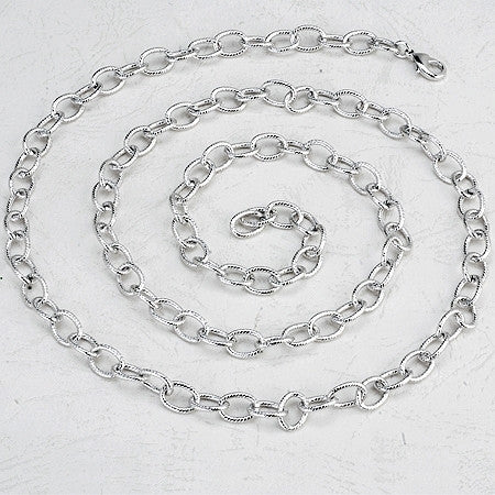 Silver Lined Ovals Necklace