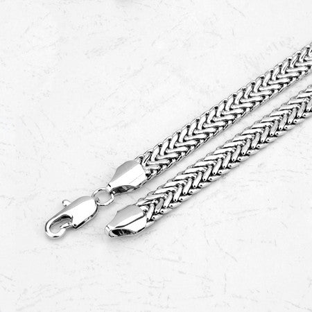 Silver Snake Braid Necklace